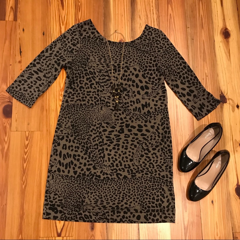 BANANA REPUBLIC leopard print dress, size M.